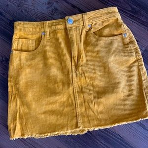 Mustard Yellow Corduroy Skirt